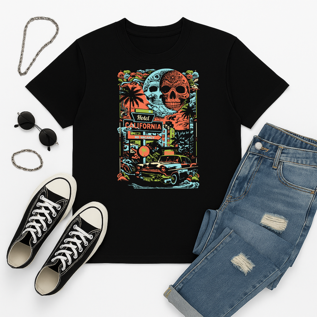 Hotel California – No Vacancy T-shirt | Free Shipping | 10% Off 2 Tees · 25% Off 3