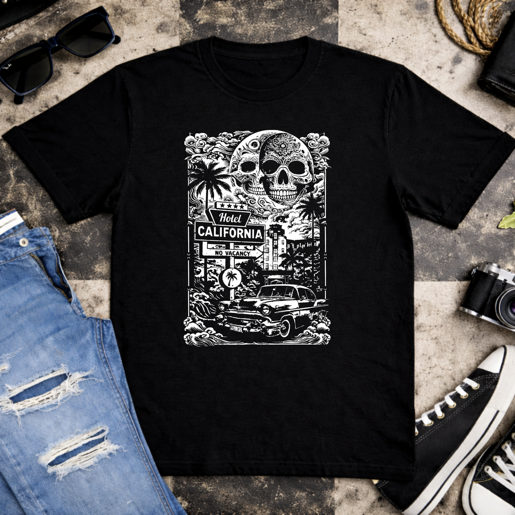 Hotel California – No Vacancy | Free Shipping | 10% Off 2 Tees · 25% Off 3