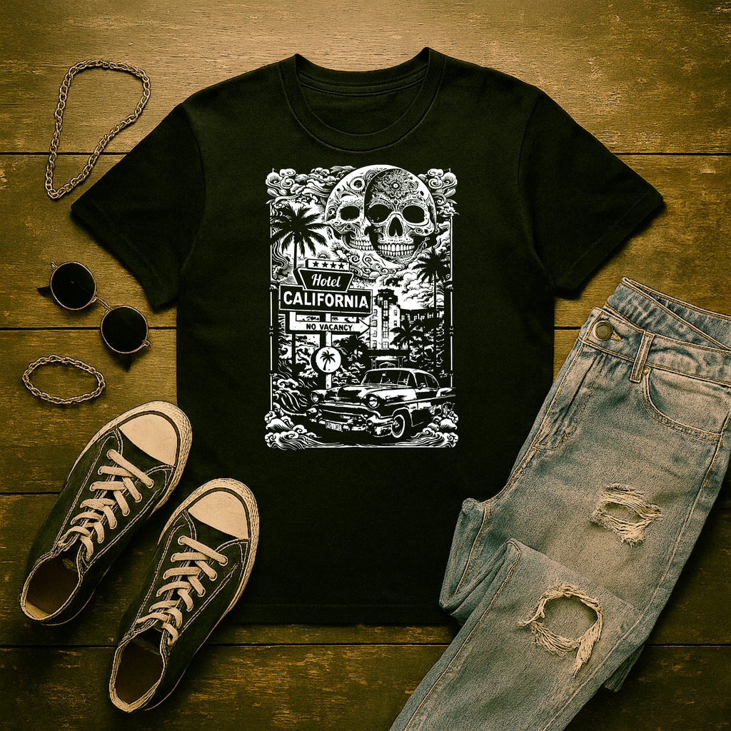Hotel California – No Vacancy | Free Shipping | 10% Off 2 Tees · 25% Off 3