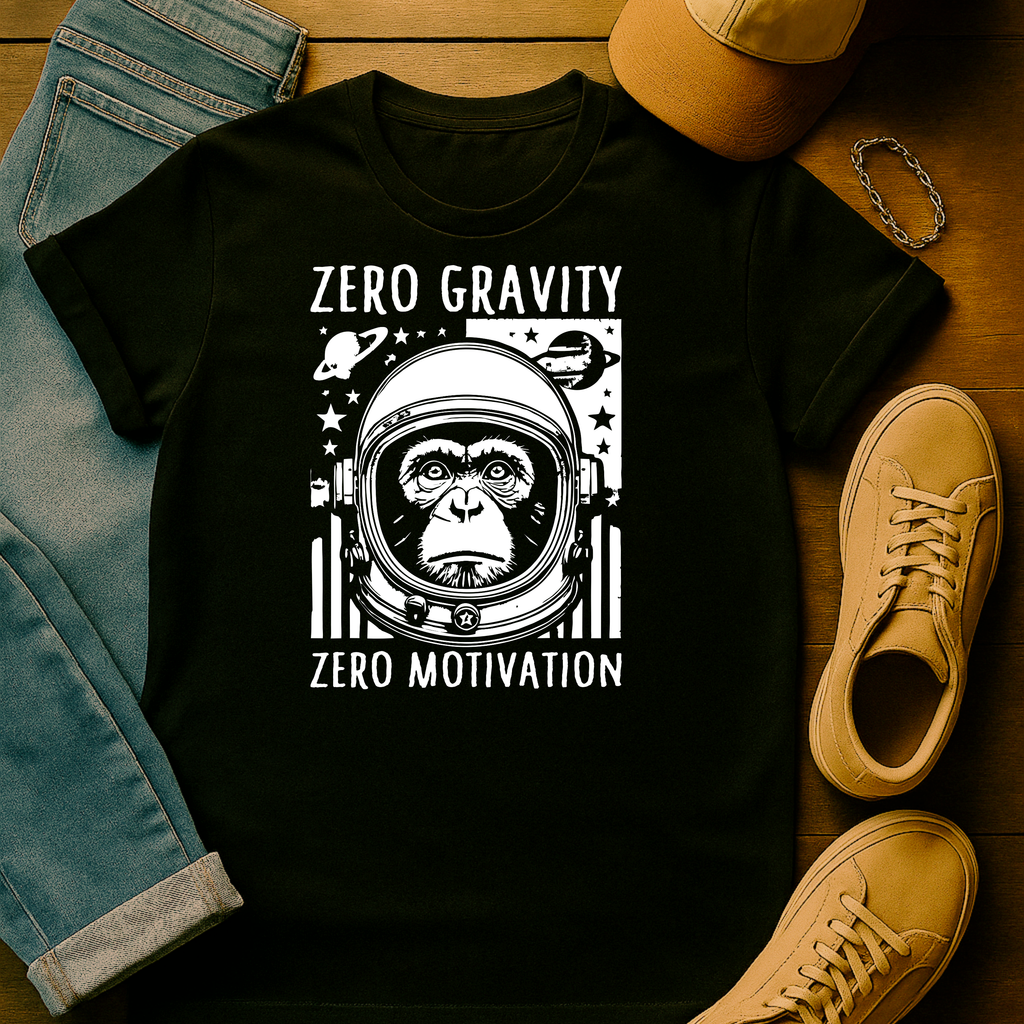 Zero Gravity Monkey – Zero Motivation Graphic Tee